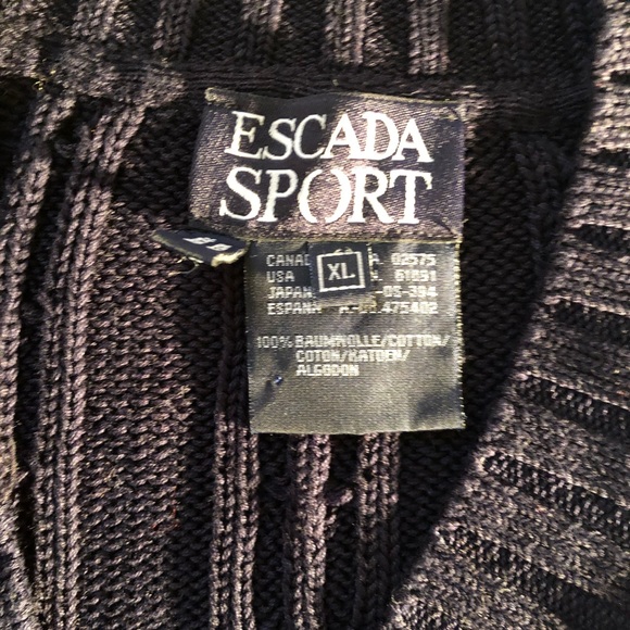 Escada Navy V-Neck Sweater - Picture 6 of 6